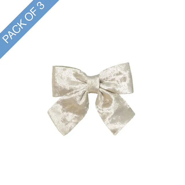 Pre-Made Bow Crushed Velvet Small Pack 3 Champers (9x12cm)
