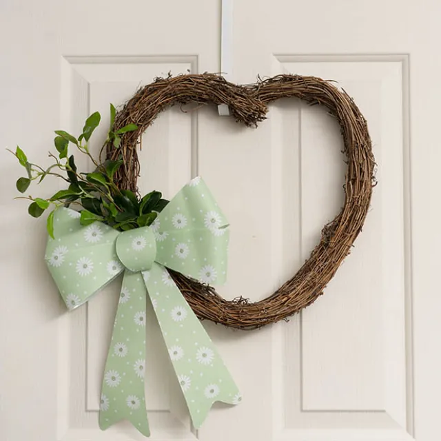 Pre-Made Bow Fabric Top Daisy Delight Green (28*37cm)