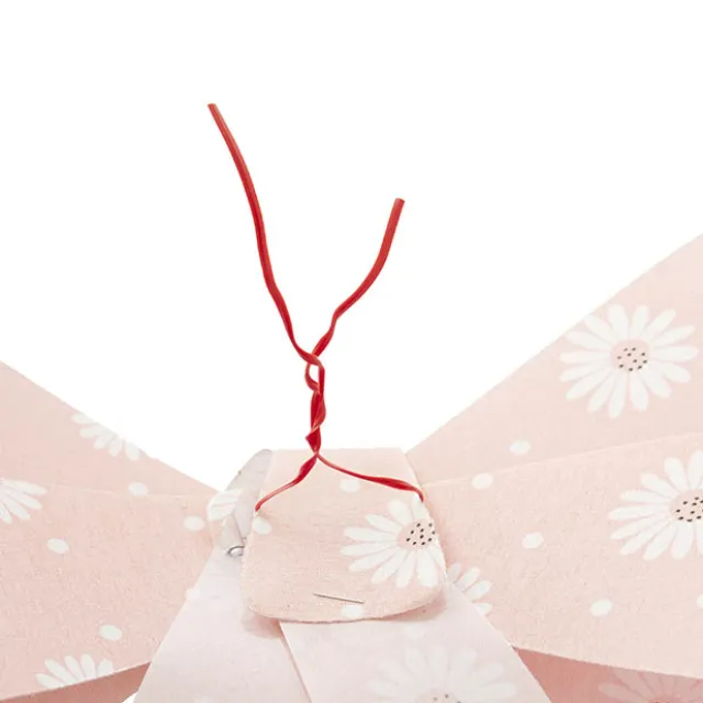 Pre-Made Bow Fabric Top Daisy Delight Blush (28*37cm)