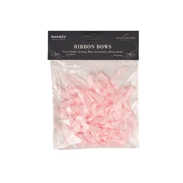 Pre-Made Ribbon Bow Organza Satin Baby Pink Pk24 (6mmx5cm)