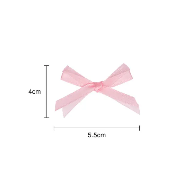 Pre-Made Ribbon Bow Organza Satin Baby Pink Pk24 (6mmx5cm)