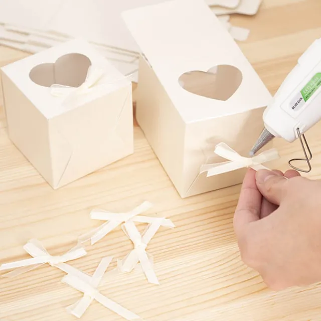 Pre-Made Ribbon Bow Organza Satin Ivory Pack 24 (6mmx5cm)