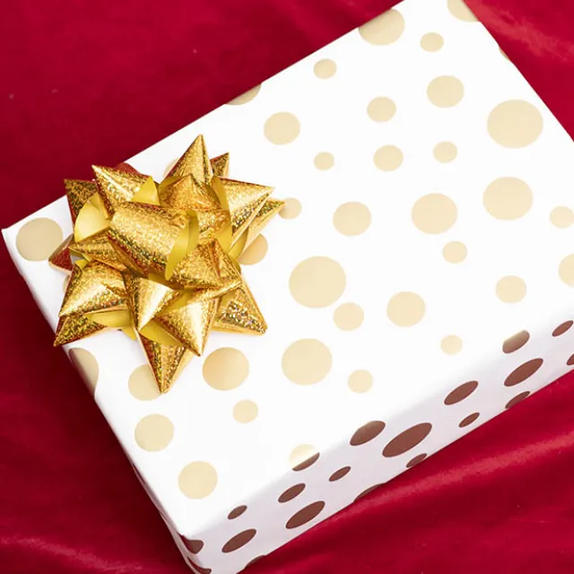 Premium Poly Ribbon Metallic Faux Glitter Gold (30mmx91m)