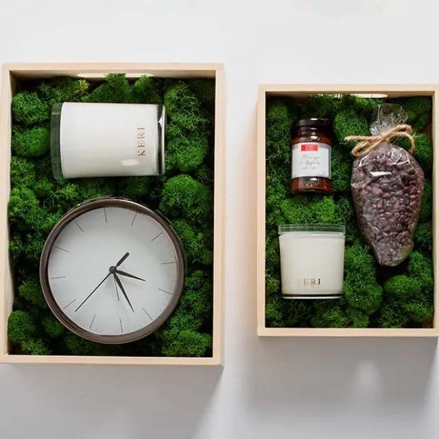 Premium Wooden Crate Box Tray Natural XL Set 2 (48x35x13cmH)