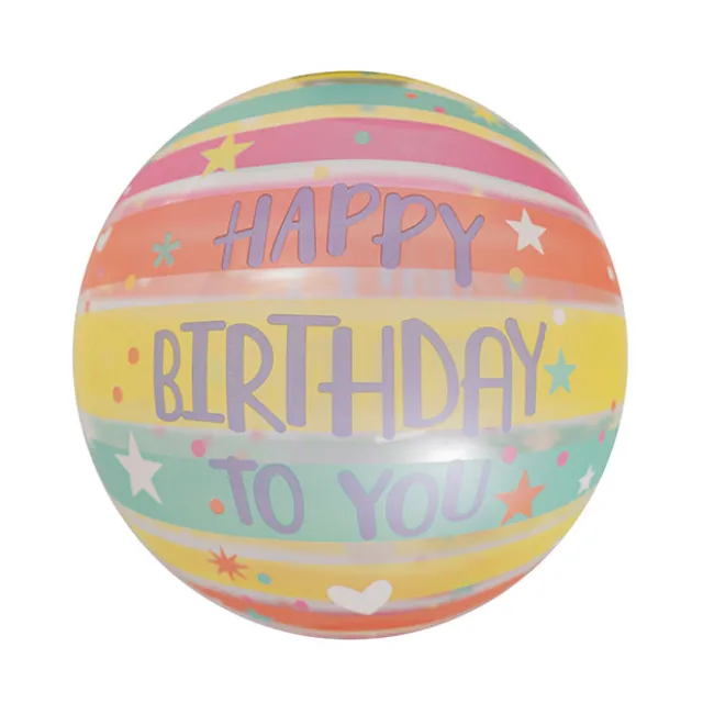 Printed Bubble Balloon 18" Happy Birthday To You (46cmD)