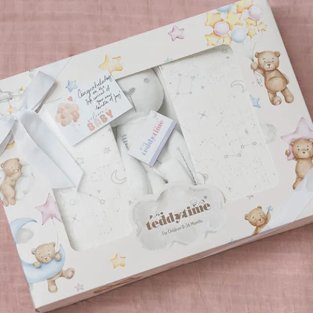 Cards White Welcome Baby with Balloons (10x6.5cmH) Pk 50