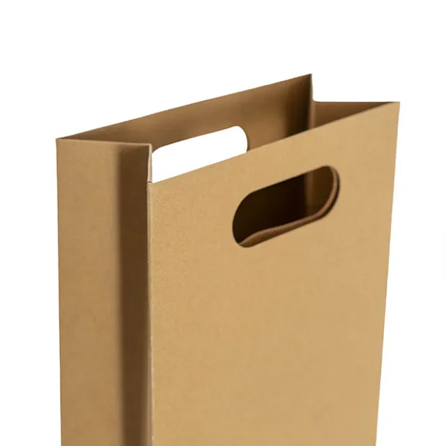 Two Bottle Kraft Wine Bag Pack 5 Brown (17Wx9Gx42cmH)