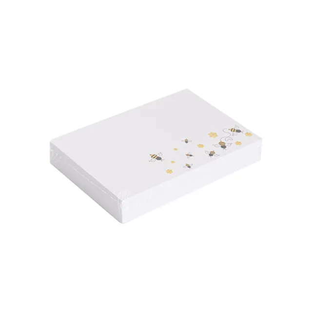 Cards White Buzzing Bees Top Border (10x6.5cmH) Pk 50