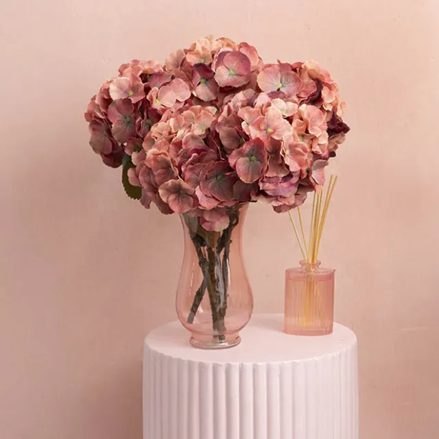 Eldorado Hydrangea Stem Rustic Coral (18cmDx64cmH)