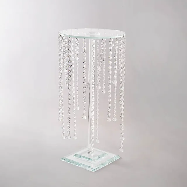 Spiral Crystal Centrepiece Stand Round Clear (62cmH)