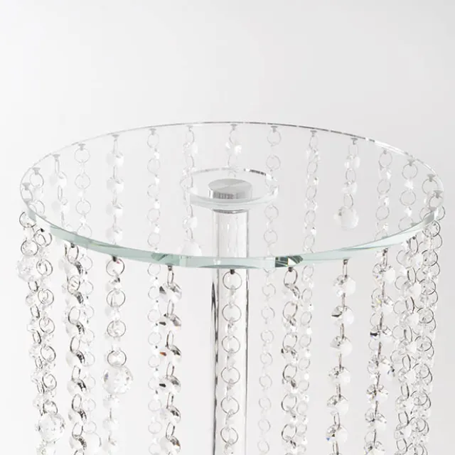 Spiral Crystal Centrepiece Stand Round Clear (62cmH)
