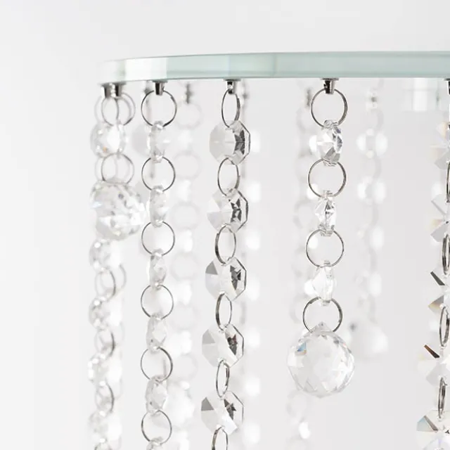 Spiral Crystal Centrepiece Stand Round Clear (62cmH)
