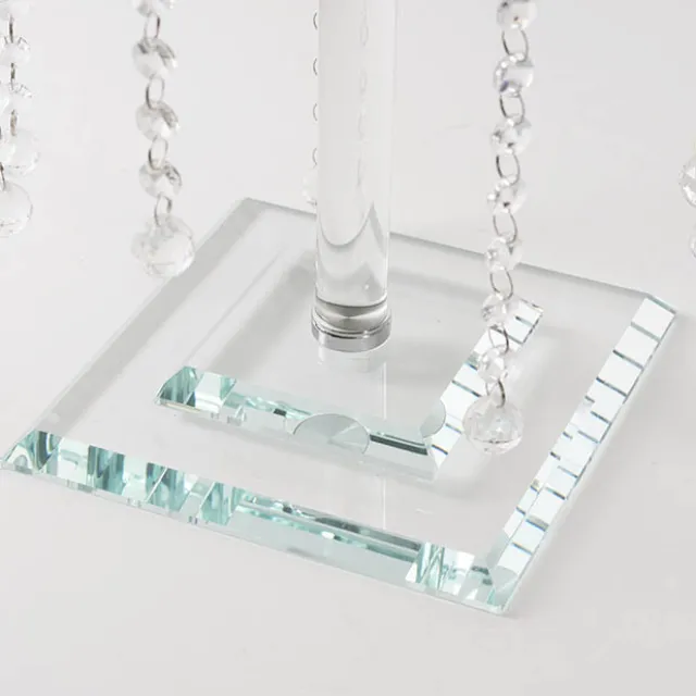 Spiral Crystal Centrepiece Stand Round Clear (62cmH)