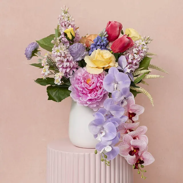 Real Touch Phalaenopsis Orchid Stem x7 Head Wine (85cmH)