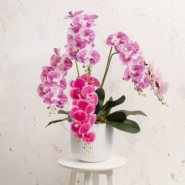 Real Touch Phalaenopsis Orchid Stem x7 Head Purple (85cmH)