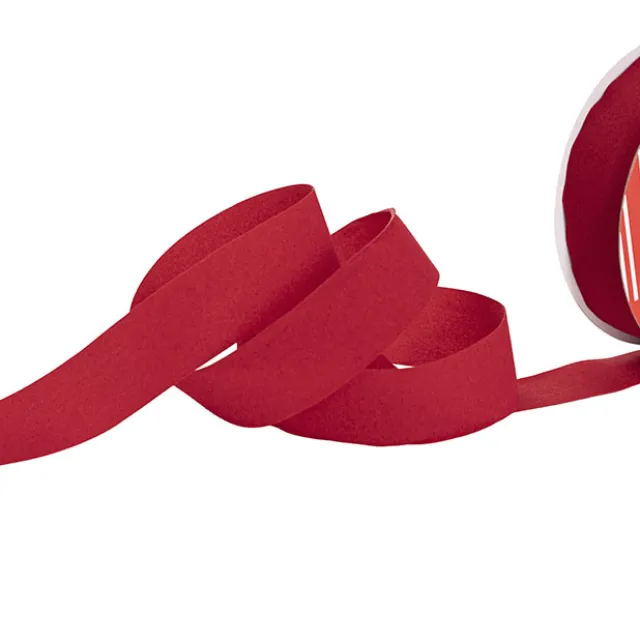 Ribbon Deluxe Velvet Cut Edge Red (25mmx20m)