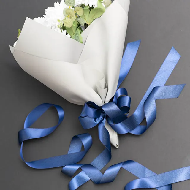 Ribbon Double Face Satin Shimmer Navy Blue (38mmx20m)