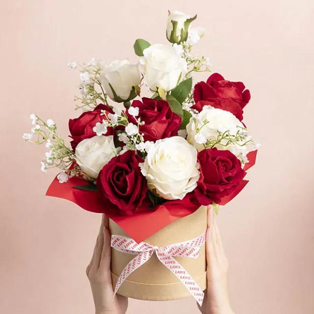 Ribbon Double Face Satin Love White Red (15mmx20m)