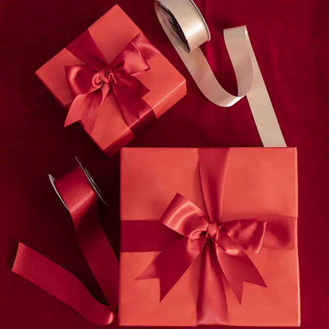 Ribbon Double Face Satin Shimmer Dark Red (50mmx20m)