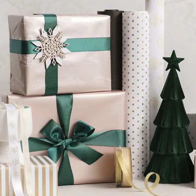 Ribbon Double Face Satin Shimmer Forest Green (38mmx20m)