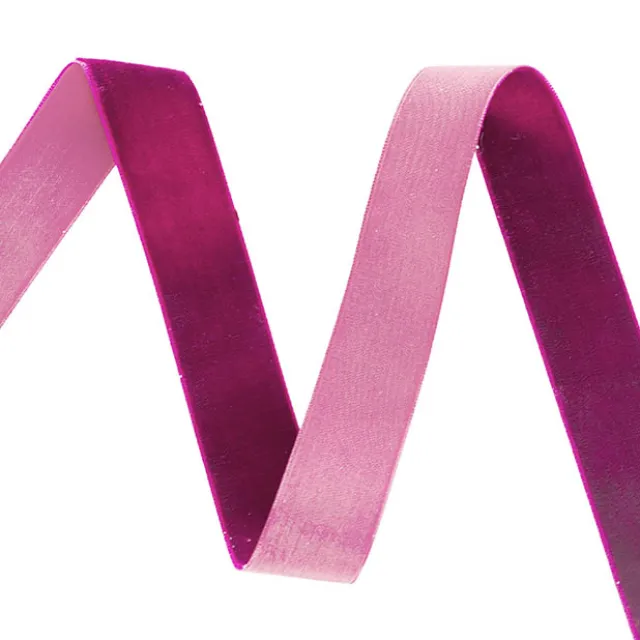 Ribbon Premium Plush Velvet Woven Edge Fuchsia (25mmx20m)