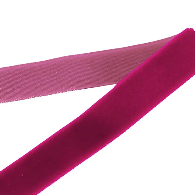 Ribbon Premium Plush Velvet Woven Edge Fuchsia (25mmx20m)