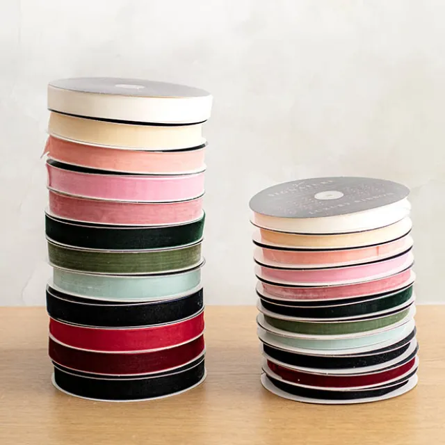 Ribbon Premium Plush Velvet Woven Edge Red (25mmx20m)