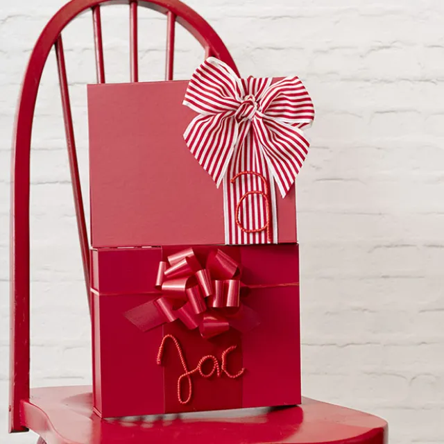 Ribbon Pull Bow Pom Pom Red (32mmx12.5cm) Pack 5