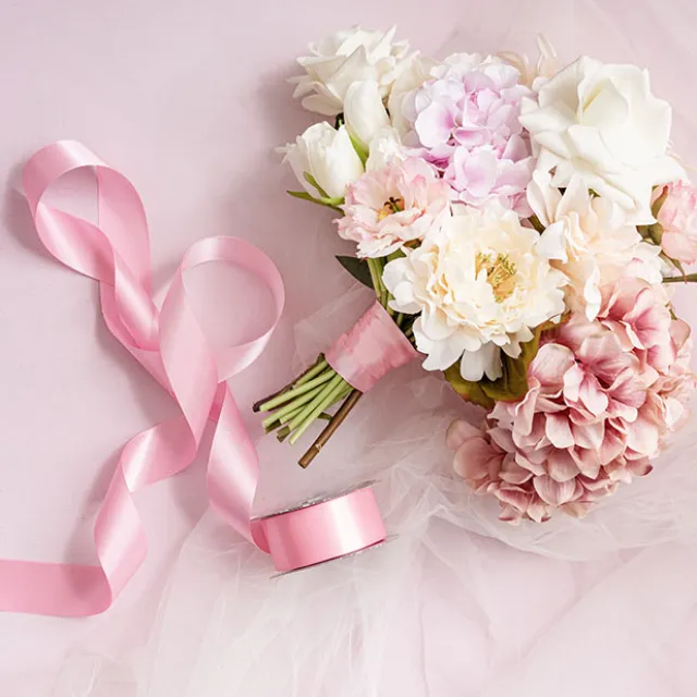 Ribbon Satin Deluxe Double Faced Mid Pink (38mmx25m)