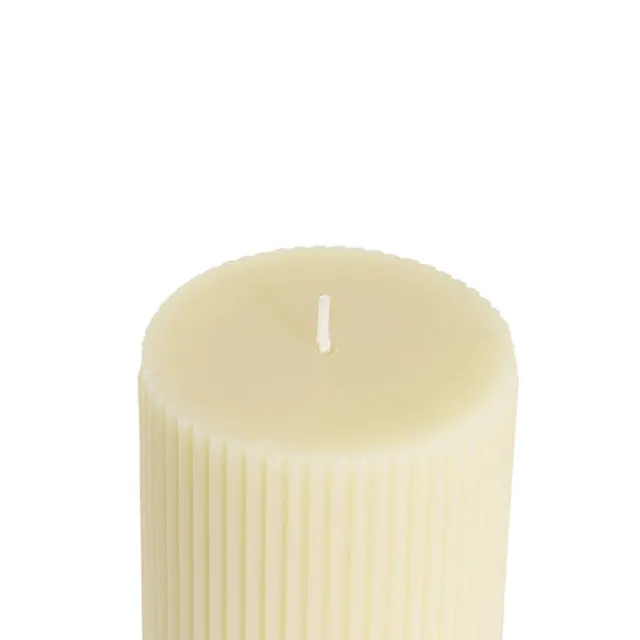 Roman Fluted Pillar Candle Off White (7x7.5cmH)