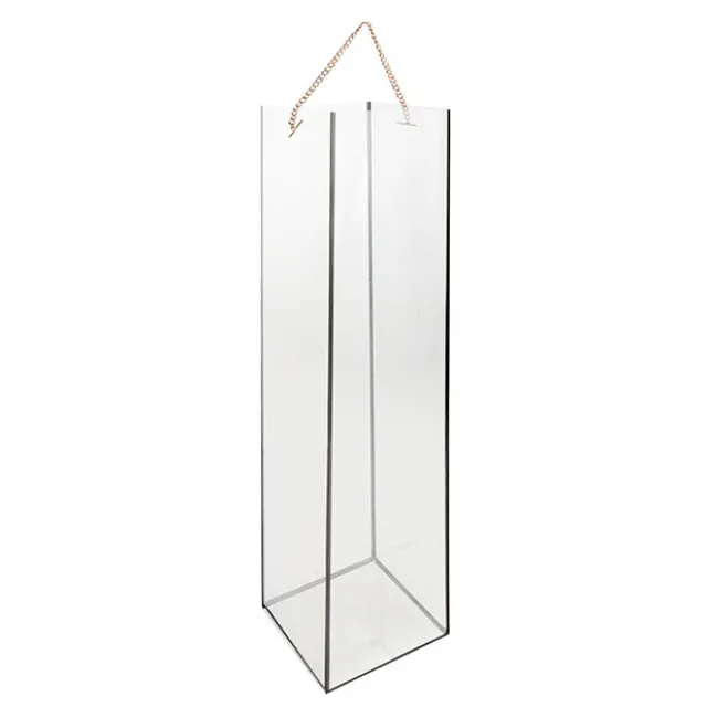 Rose Square PVC Carry Tube Clear & Black Pack 5 (10cmx50cmH)