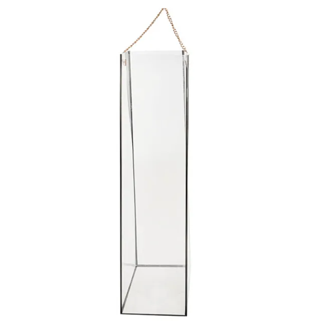 Rose Square PVC Carry Tube Clear & Black Pack 5 (10cmx50cmH)