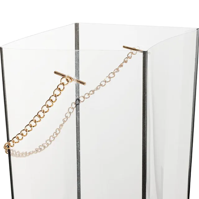 Rose Square PVC Carry Tube Clear & Black Pack 5 (10cmx50cmH)