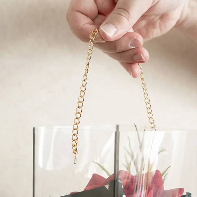 Rose Square PVC Carry Tube Clear & Black Pack 5 (10cmx50cmH)