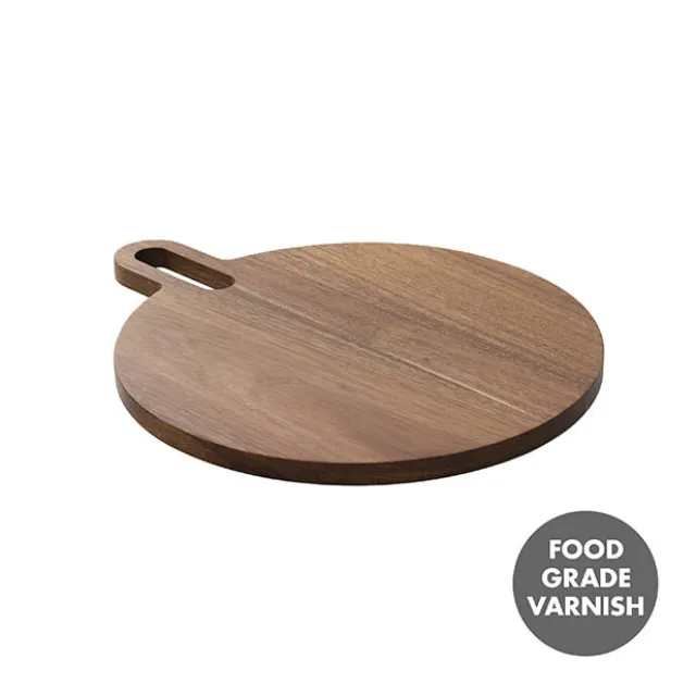 Round Acacia Wood Paddle Serving Board Brown (31x38x1.5cmH)