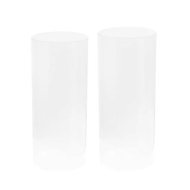 Round Deluxe Acrylic Plinth Set 2 Clear (30x70cmH)
