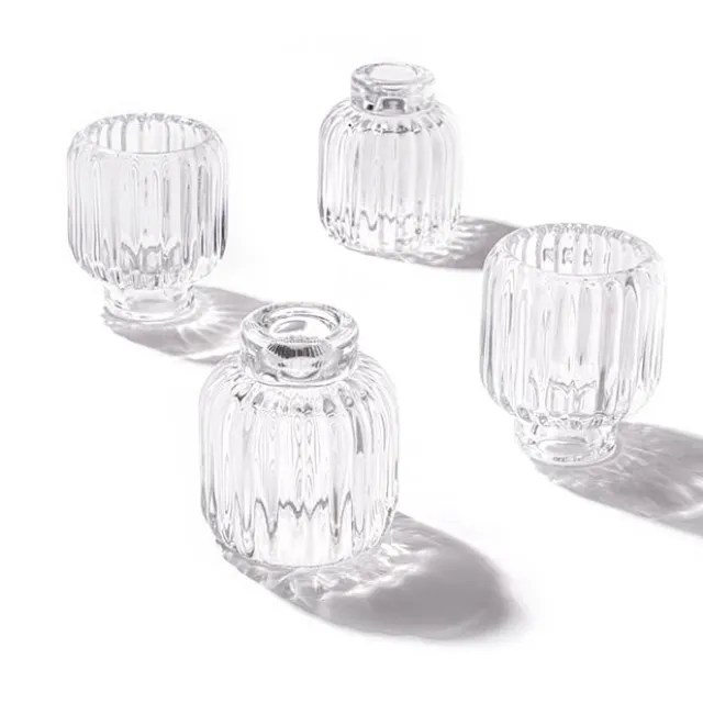 Glass Craft Ripple 2 in 1 Candle Holder Crystal (9x10cmH)