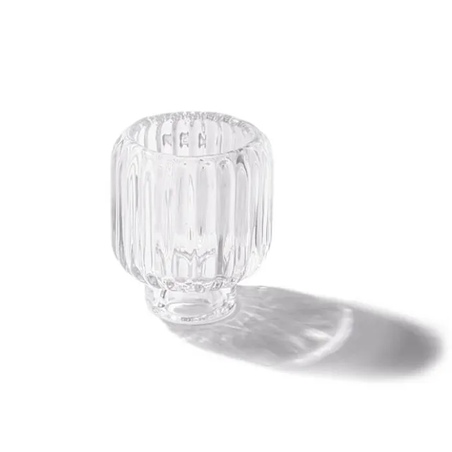 Glass Craft Ripple 2 in 1 Candle Holder Crystal (9x10cmH)