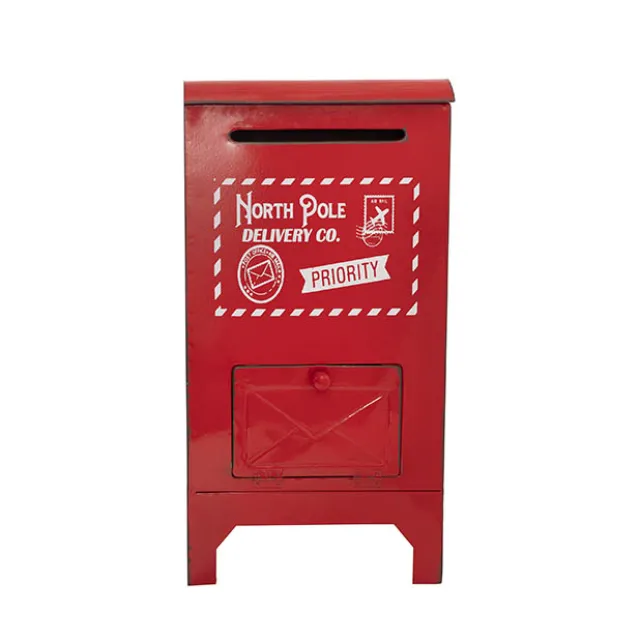 Santa's Mail Box Metal Red (26.5x22x53.5cmH)