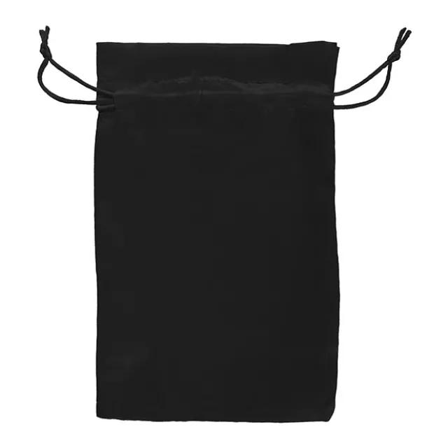 Satin Gift Bag Large Pack 6 Black (15x24HcmH)