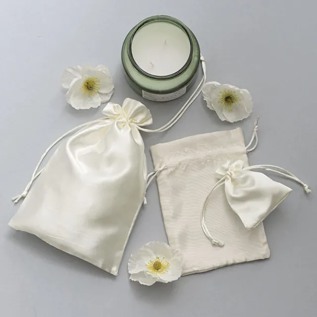 Satin Gift Bag Small Pack 6 Ivory (7.5x10HcmH)