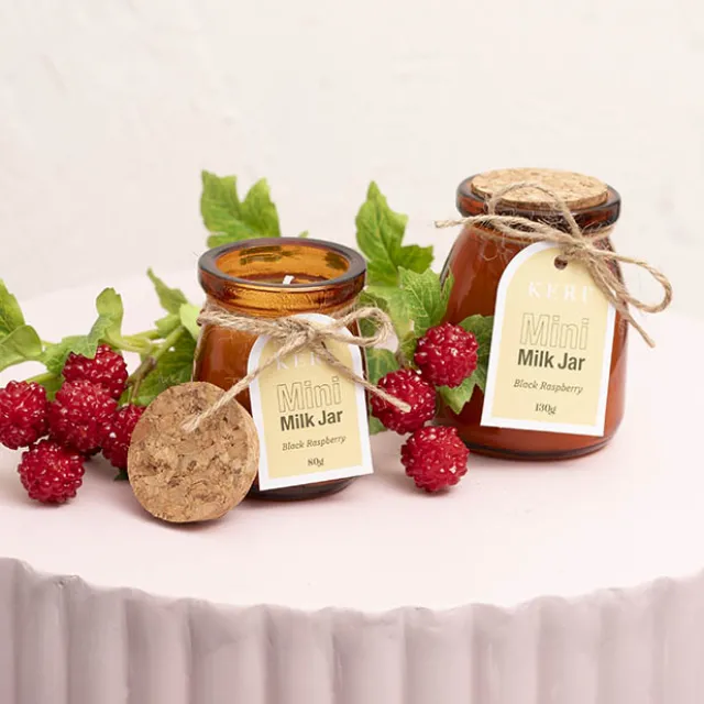 Scented Candle Milk Jar Black Raspberry (130g)