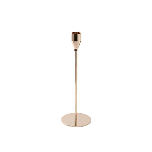 Single Metal Taper Candle Holder Gold (8x22cmH)