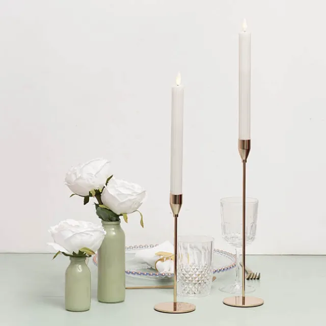 Single Metal Taper Candle Holder Gold (8x22cmH)