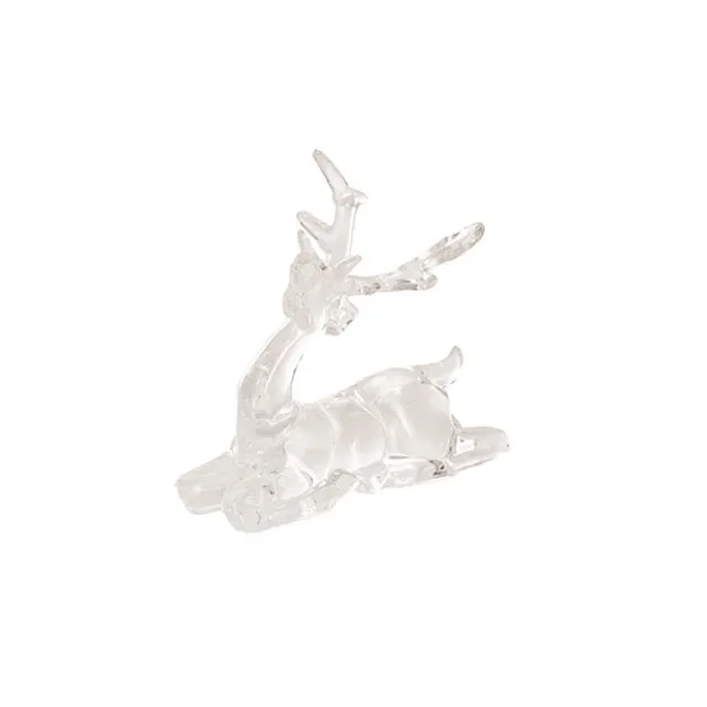 Sitting Acrylic Reindeer Clear (11.5cmH)