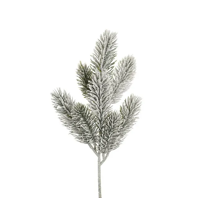 Snow Flocked Traditional Pine Pick White (36cmH)