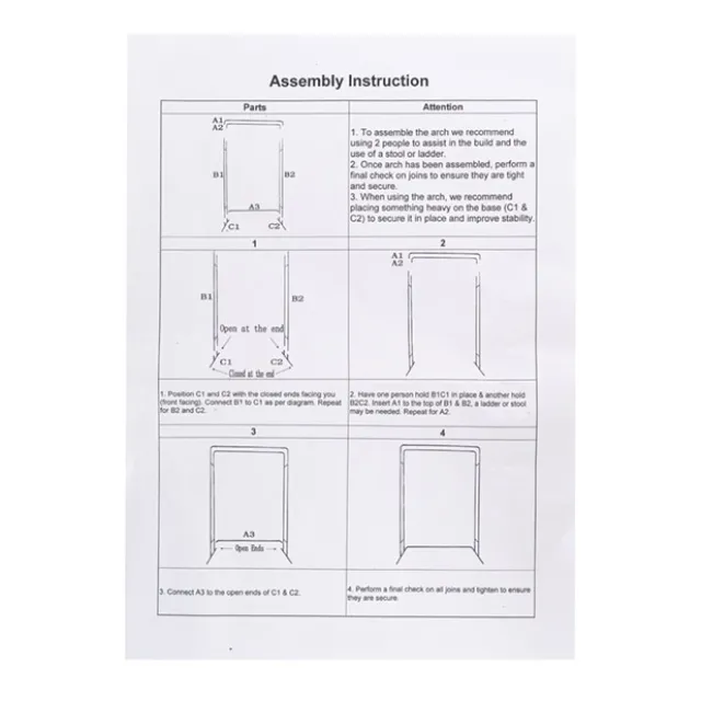 Square Metal Wedding Flower Arch White (151Wx19Dx210cmH)