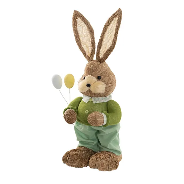 Standing Male Bunny Holding Egg Pick Green (62cmH)