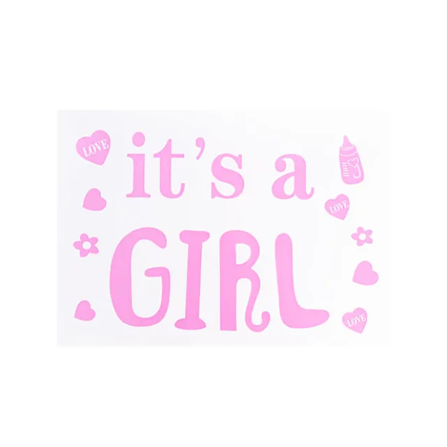 Sticker It's a Girl Pack 10 Baby Pink (20x28cmL)