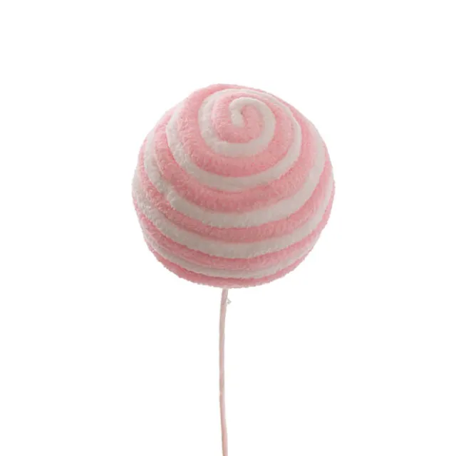 Striped 3 Ball Pick w Bow Soft Pink (34cmH)